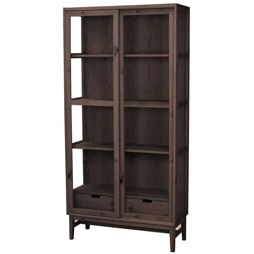 Wohnen Esszimmer-Vitrinen|Vitrinen*Vitrine in Dunkelbraun Eiche - Kuana