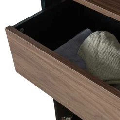 Wohnen Esszimmer-Vitrinen*Vitrine in Schwarz & Walnuss Optik - Rabad