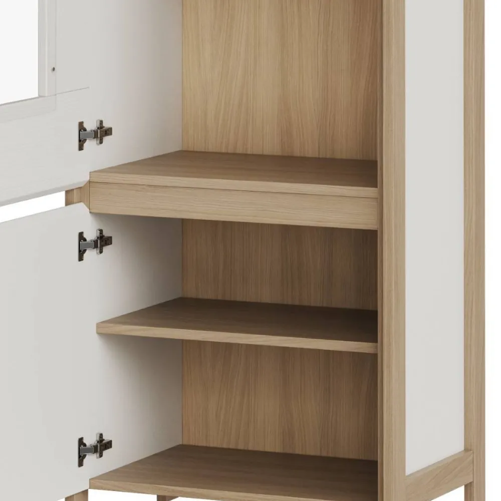 Wohnen Vitrine in Weiß und Eiche Dekor - Ovidio