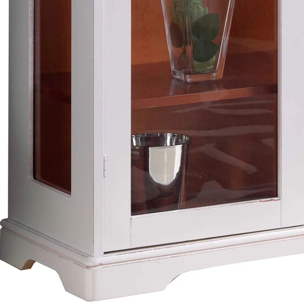 Wohnen Vitrinen|Wohnzimmer-Vitrinen*Vitrine in Weiß und Nussbaum - Zarinas