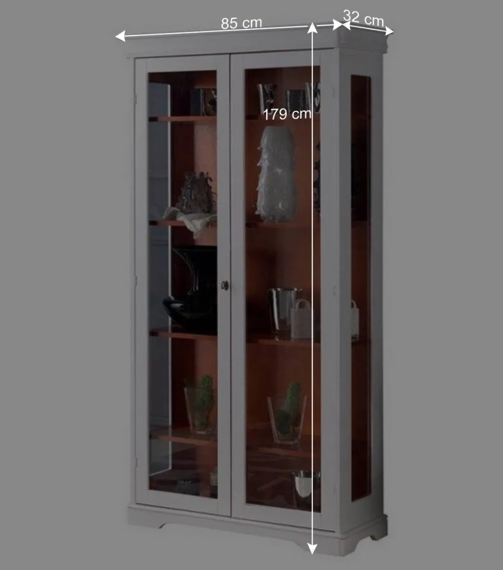 Wohnen Vitrinen|Wohnzimmer-Vitrinen*Vitrine in Weiß und Nussbaum - Zarinas