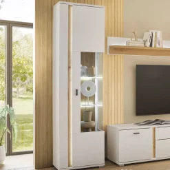 Wohnen Wohnzimmerschränke|Vitrinen*Vitrine mit LED Licht und Metallgriff - Racelyn