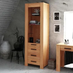 Wohnen Vitrine Mosniak aus Kernbuche Massivholz