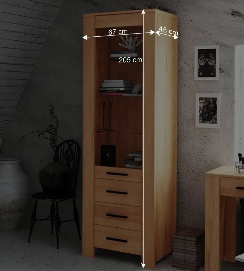 Wohnen Vitrine Mosniak aus Kernbuche Massivholz