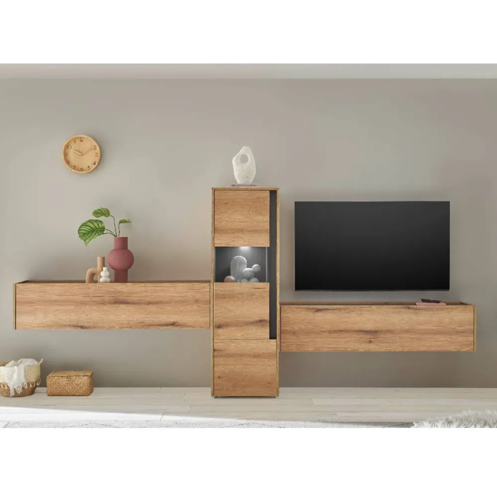 Wohnen Wohnzimmerschränke|Wohnwände*Vitrine und Hängeschränke Set - Colomania (dreiteilig)