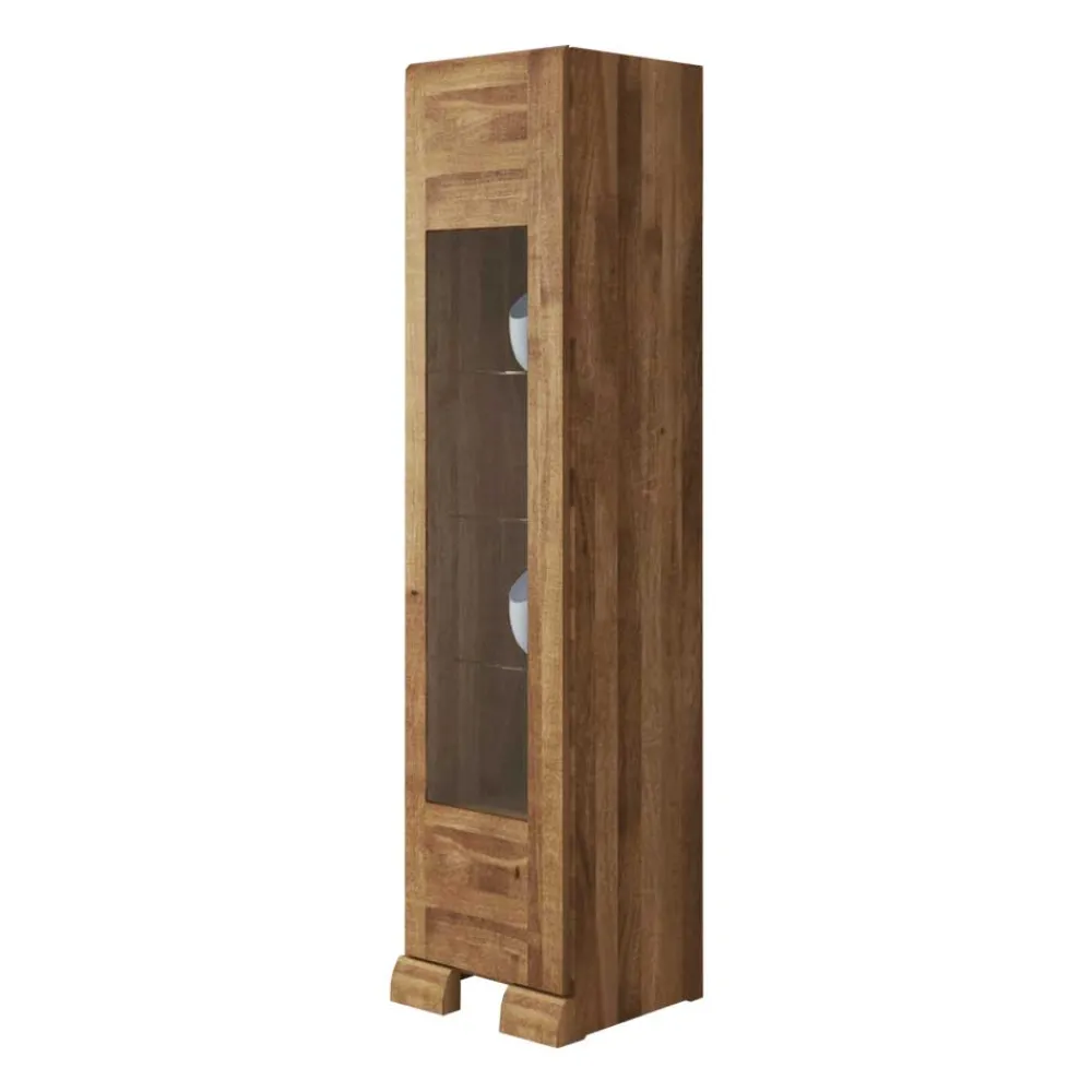 Wohnen Esszimmer-Vitrinen*Vitrine Vaskov aus Wildeiche Massivholz