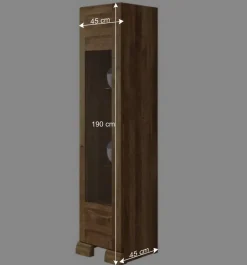 Wohnen Esszimmer-Vitrinen*Vitrine Vaskov aus Wildeiche Massivholz