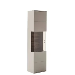 Wohnen Wohnzimmerschränke|Vitrinen*Vitrinenschrank in Grau mit Wildeiche - Teorina