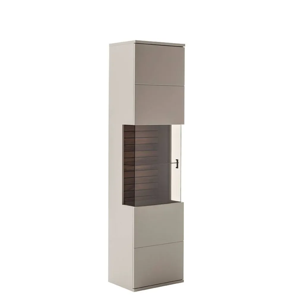 Wohnen Wohnzimmerschränke|Vitrinen*Vitrinenschrank in Grau mit Wildeiche - Teorina