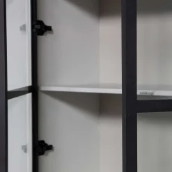 Wohnen Esszimmer-Vitrinen|Vitrinen*Vitrinenschrank in Hellgrau und Schwarz - Arno