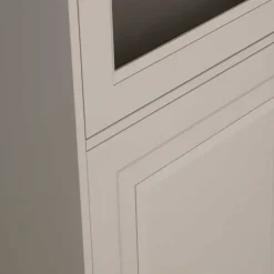 Wohnen Esszimmer-Vitrinen*Vitrinenschrank in Hellgrau mit Braun - Floressa