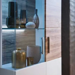 Wohnen Vitrinenschrank in Hochglanz Weiß - Icadro