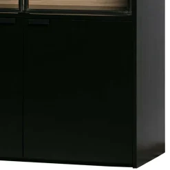 Wohnen Vitrinenschrank in Kiefer und Schwarz - Angoro