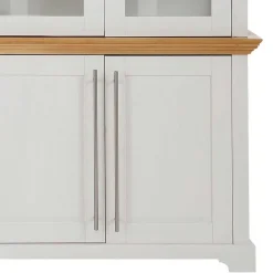 Wohnen Esszimmer-Vitrinen*Vitrinenschrank in Weiß mit Honig - Eyzaco