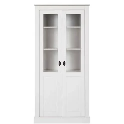 Wohnen Vitrinenschrank in Weiß mit Grau - Lucasario