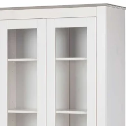 Wohnen Vitrinenschrank in Weiß mit Grau - Lucasario