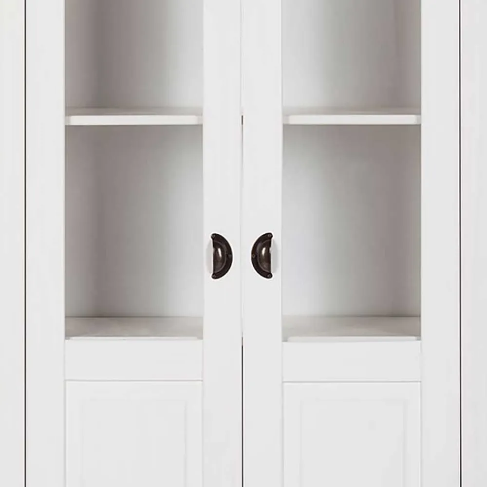 Wohnen Vitrinenschrank in Weiß mit Grau - Lucasario