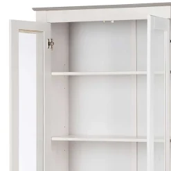 Wohnen Vitrinenschrank in Weiß mit Grau - Lucasario