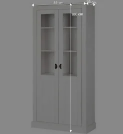 Wohnen Vitrinenschrank in Weiß mit Grau - Lucasario