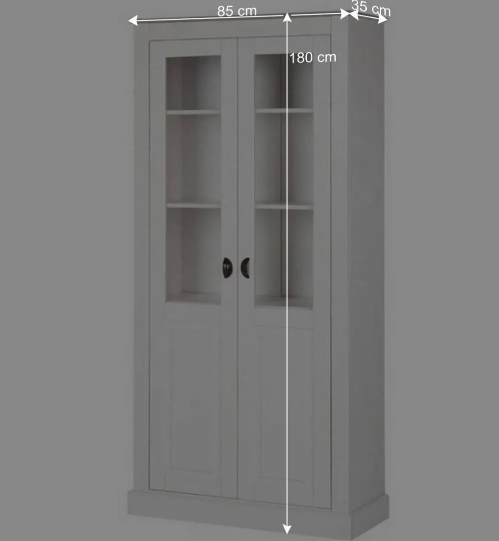 Wohnen Vitrinenschrank in Weiß mit Grau - Lucasario