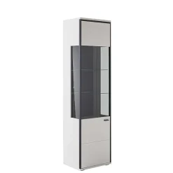 Wohnen Vitrinenschrank in Weiß und Schwarzgrau - Loazin