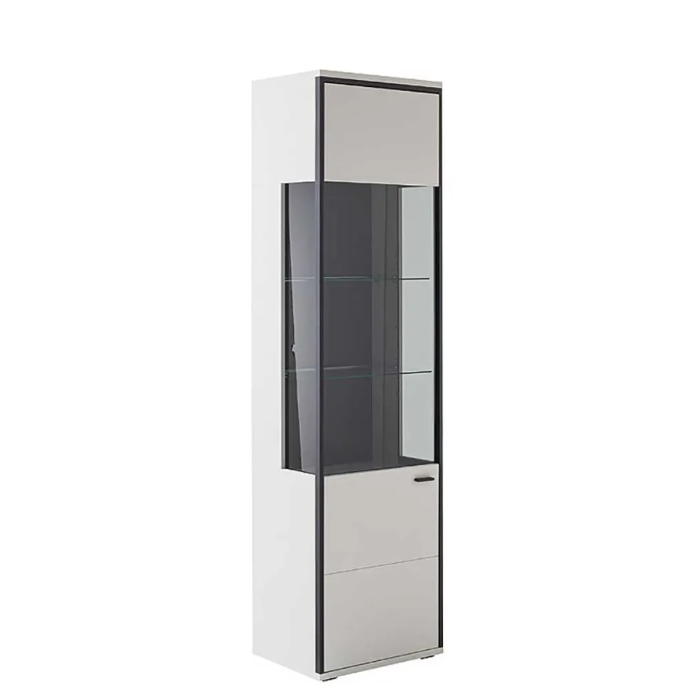 Wohnen Vitrinenschrank in Weiß und Schwarzgrau - Loazin