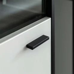 Wohnen Vitrinenschrank in Weiß und Schwarzgrau - Loazin