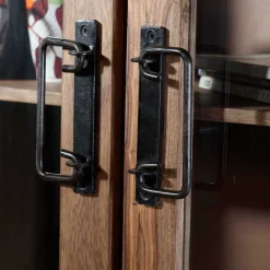 Wohnen Vitrinenschrank Mendoza aus Akazie Massivholz