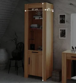 Wohnen Wohnzimmerschränke|Vitrinen*Vitrinenschrank Mosniak aus Kernbuche Massivholz