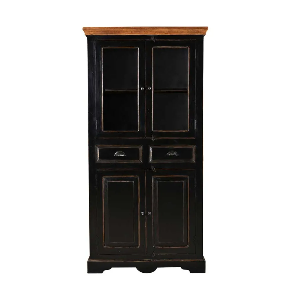 Wohnen Esszimmer-Vitrinen*Vitrinenschrank Sentiments in Schwarz