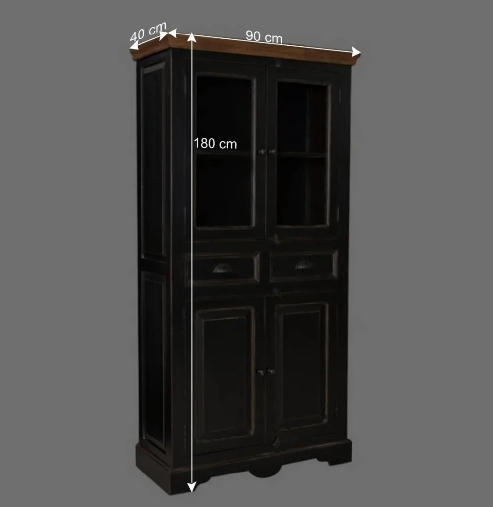 Wohnen Esszimmer-Vitrinen*Vitrinenschrank Sentiments in Schwarz