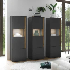 Wohnen Vitrinenschränke Set in Modern - Ahilav (dreiteilig)