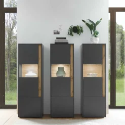 Wohnen Vitrinenschränke Set in Modern - Ahilav (dreiteilig)