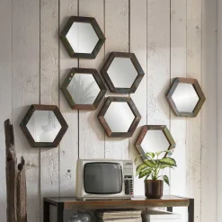 Wohnen Waben Wandspiegel im Shabby Chic - Vosbadus