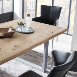 Wohnen Massivholzmöbel|Küchentische*Waldkanten Esstisch aus Wildeiche massiv - Clasina