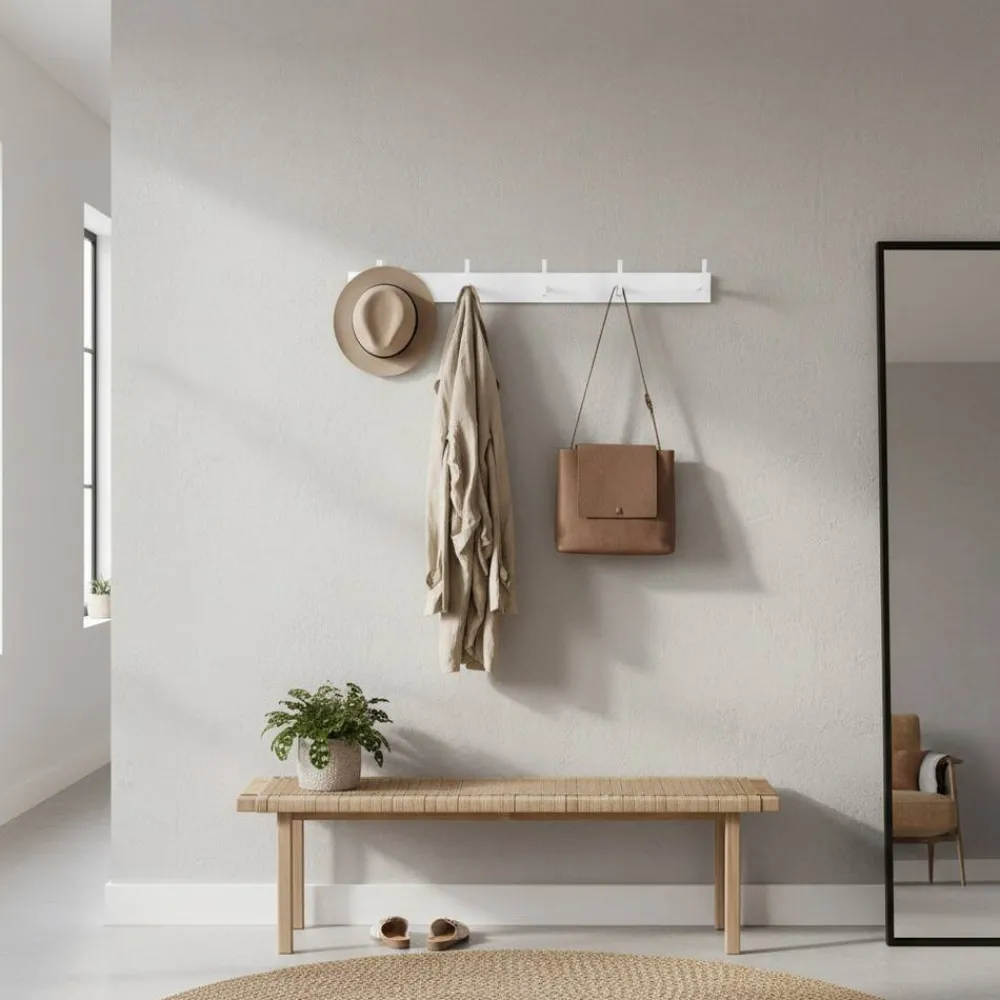 Wohnen Wand Design-Hakenleiste in Weiß - Jasefiana