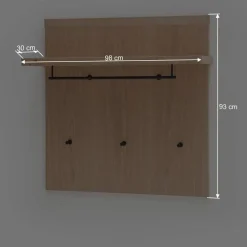 Wohnen Garderoben|Garderoben*Wand Hängegarderobe in Eiche Bianco - Arkadiuz