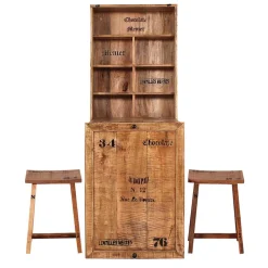 Wohnen Wand Klapptisch & Hocker Set - Indri (dreiteilig)