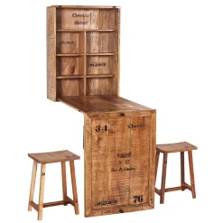 Wohnen Wand Klapptisch & Hocker Set - Indri (dreiteilig)