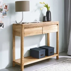 Wohnen Wand Konsolentisch Uvinessa aus Wildeiche massiv geölt