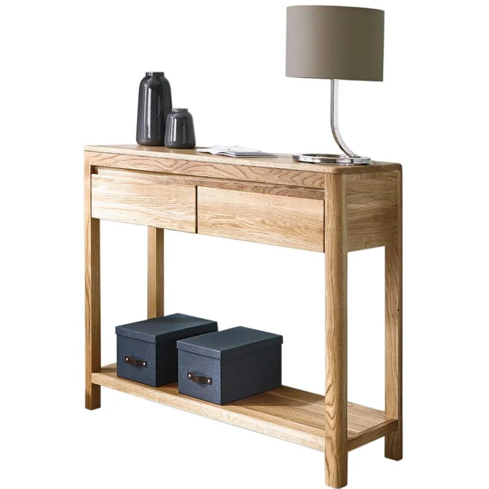 Wohnen Wand Konsolentisch Uvinessa aus Wildeiche massiv geölt