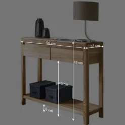 Wohnen Wand Konsolentisch Uvinessa aus Wildeiche massiv geölt