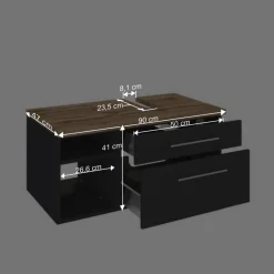 Wohnen Wand Waschbecken Unterschrank 90x41 cm - Estregos