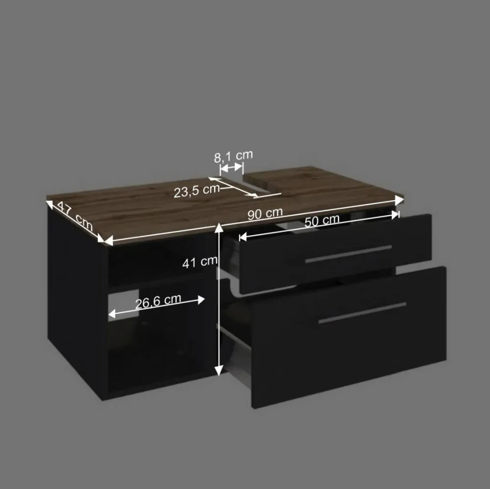 Wohnen Wand Waschbecken Unterschrank 90x41 cm - Estregos