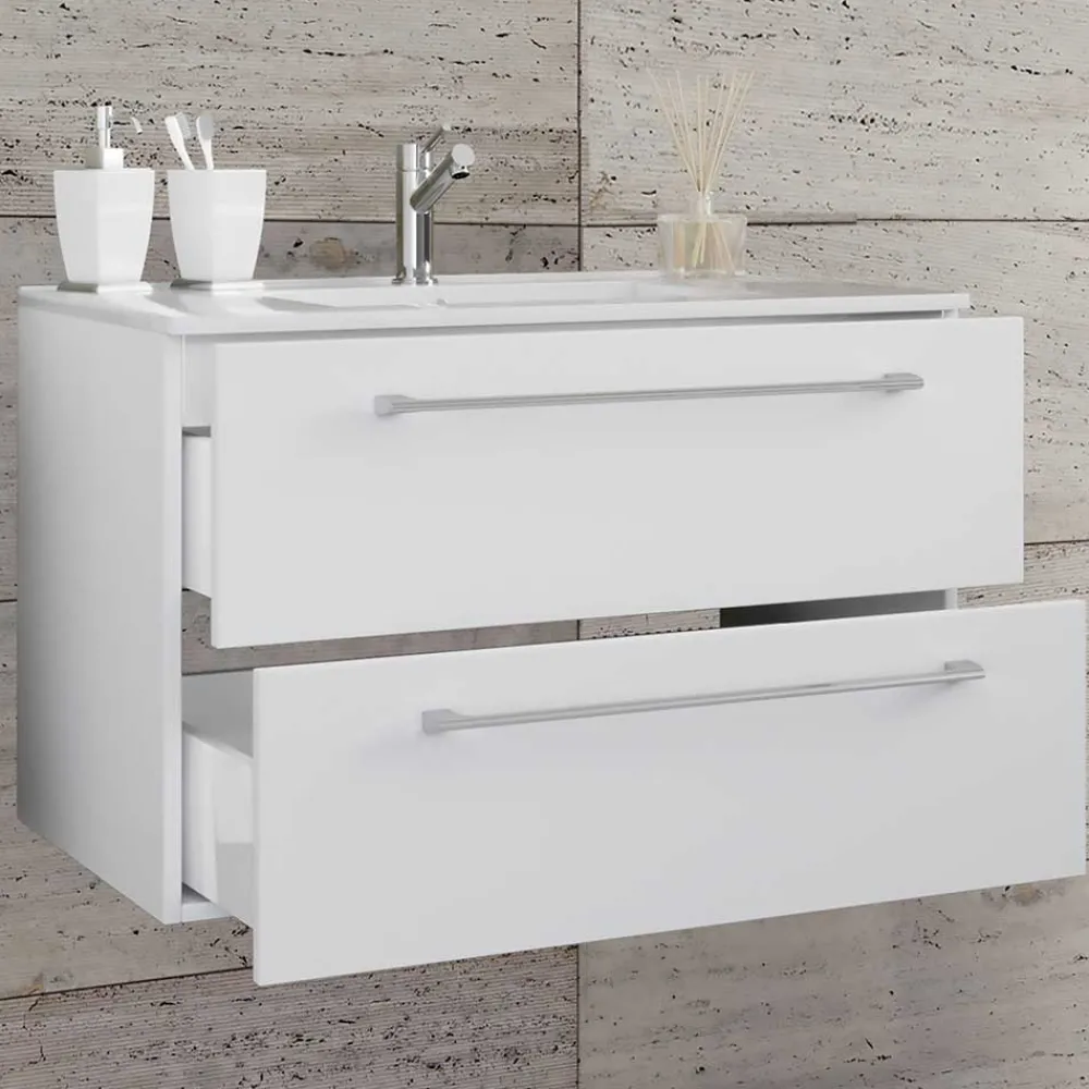 Wohnen Wand Waschtisch-Konsole in Weiß - Ipsum
