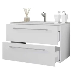 Wohnen Wand Waschtisch-Konsole in Weiß - Ipsum