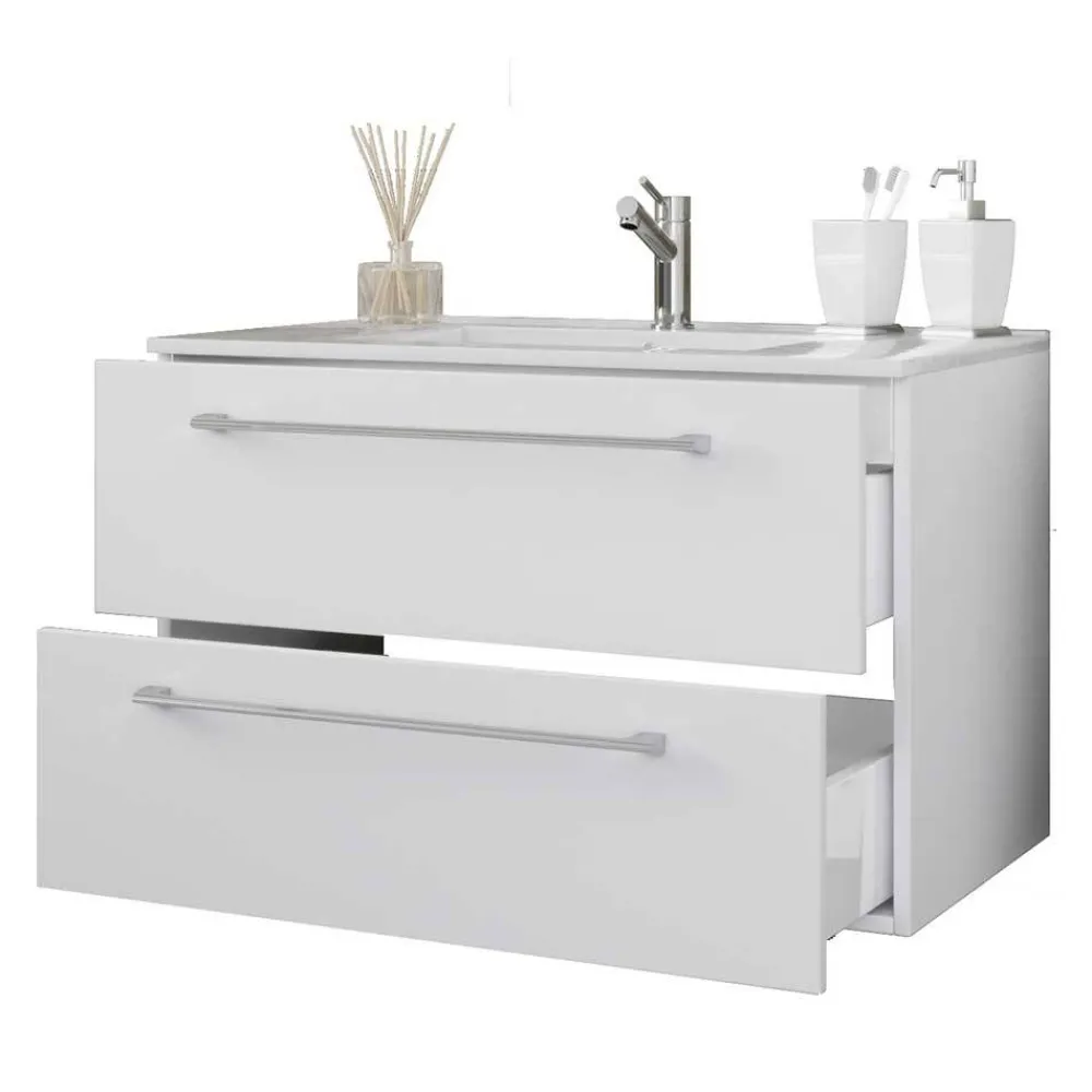 Wohnen Wand Waschtisch-Konsole in Weiß - Ipsum