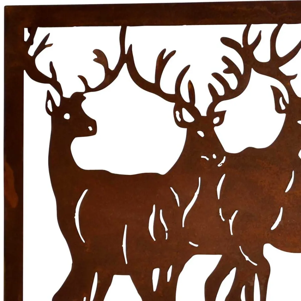 Wohnen Wandbild Hirsch Silhouetten Rost Look - Chadey