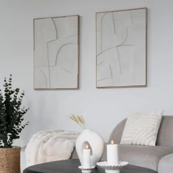 Wohnen Wandbild in Weiß und Holzoptik Natur - Actino