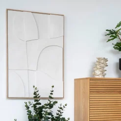 Wohnen Wandbild in Weiß und Holzoptik Natur - Actino